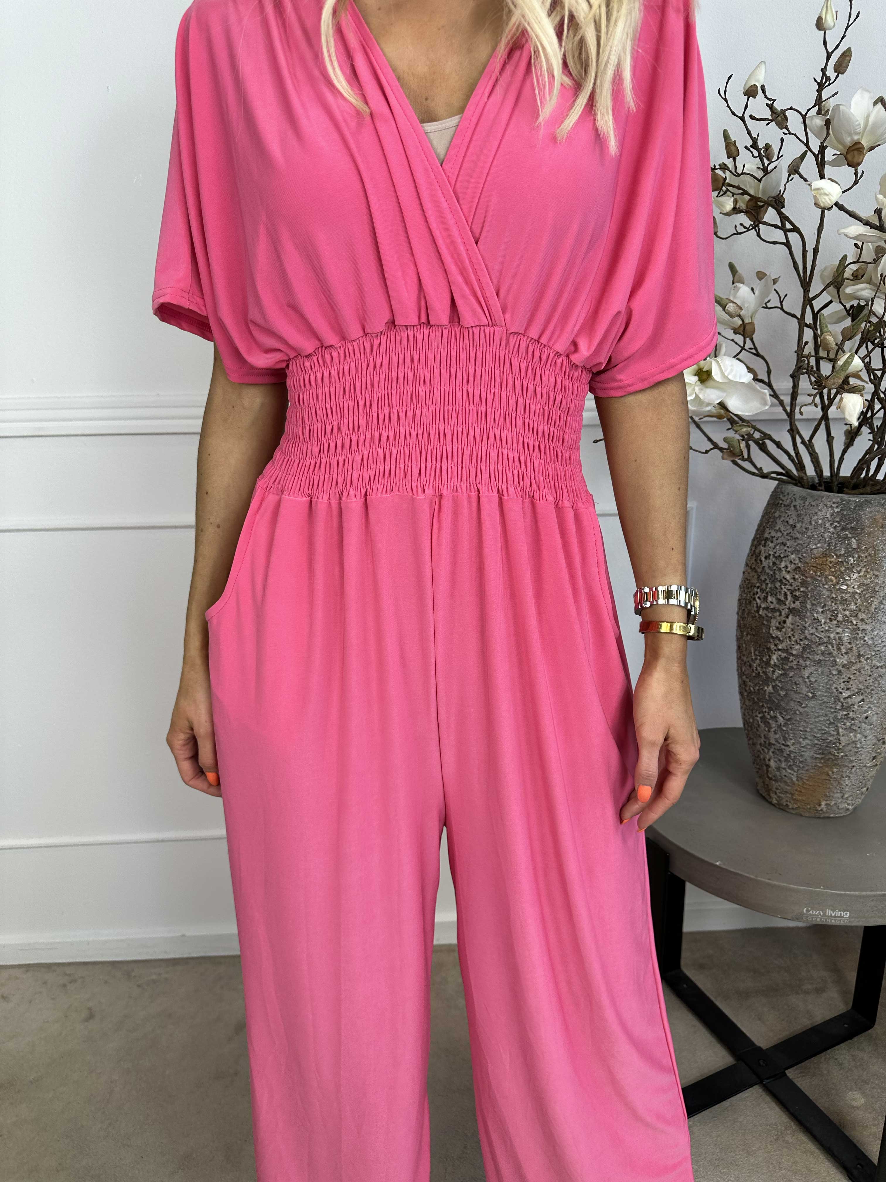 Pams Plain Jumpsuit - Elastisk ensfarvet buksedragt